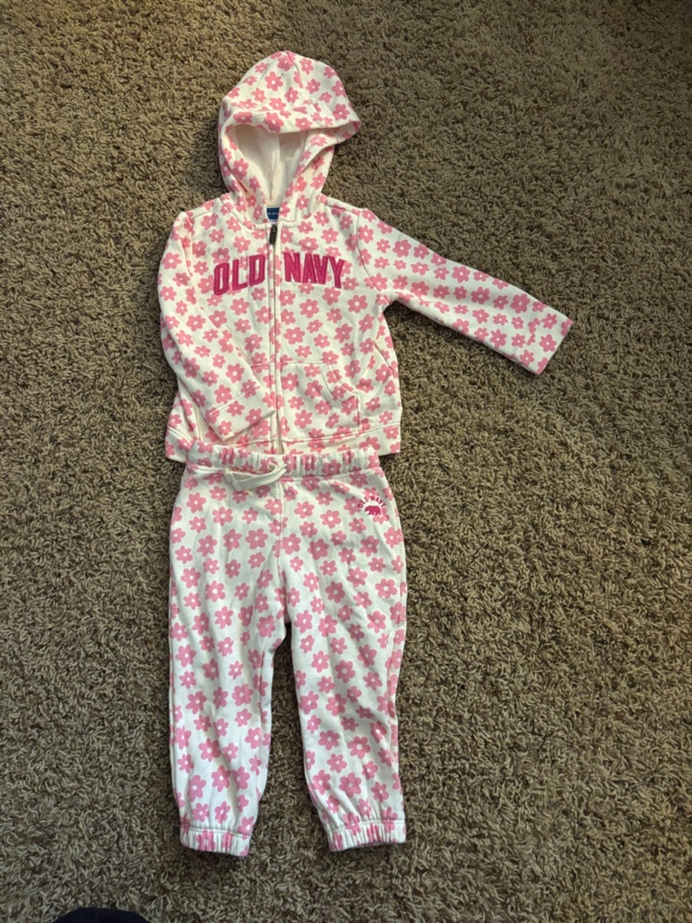 Old Navy White and Pink Floral Set